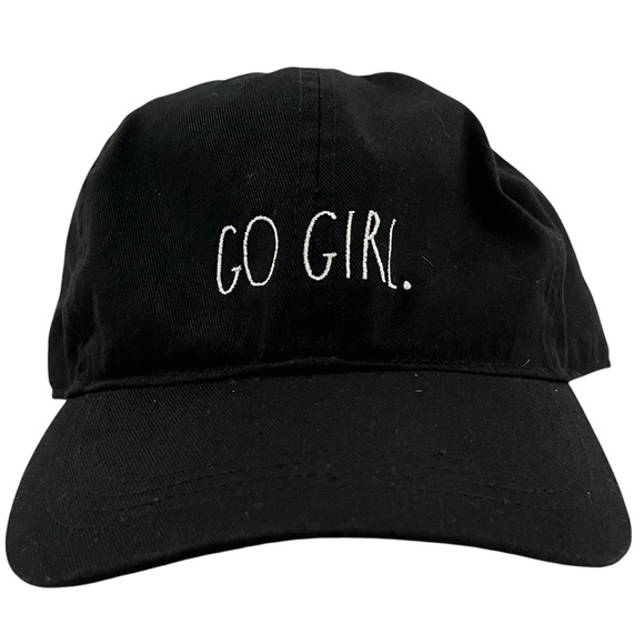 Rae Dunn's 'Go Girl' Adjustable Black Ball Cap - Picture 1 of 13